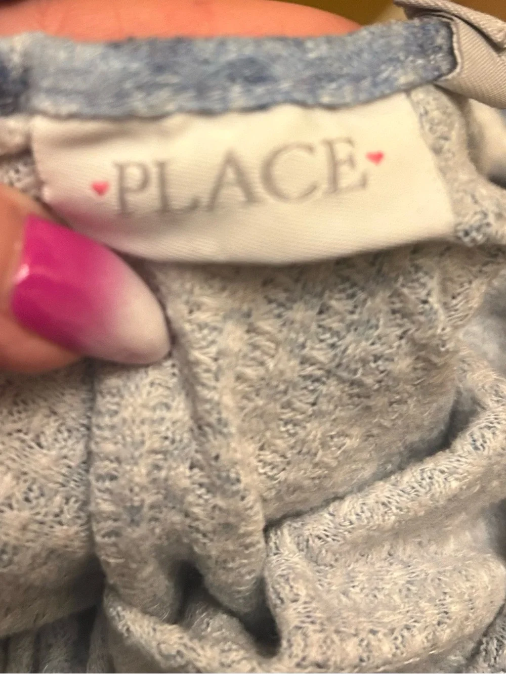 Girls Children’s Place Boxy Blue Tie Dye Heart Thermal Top Size 16